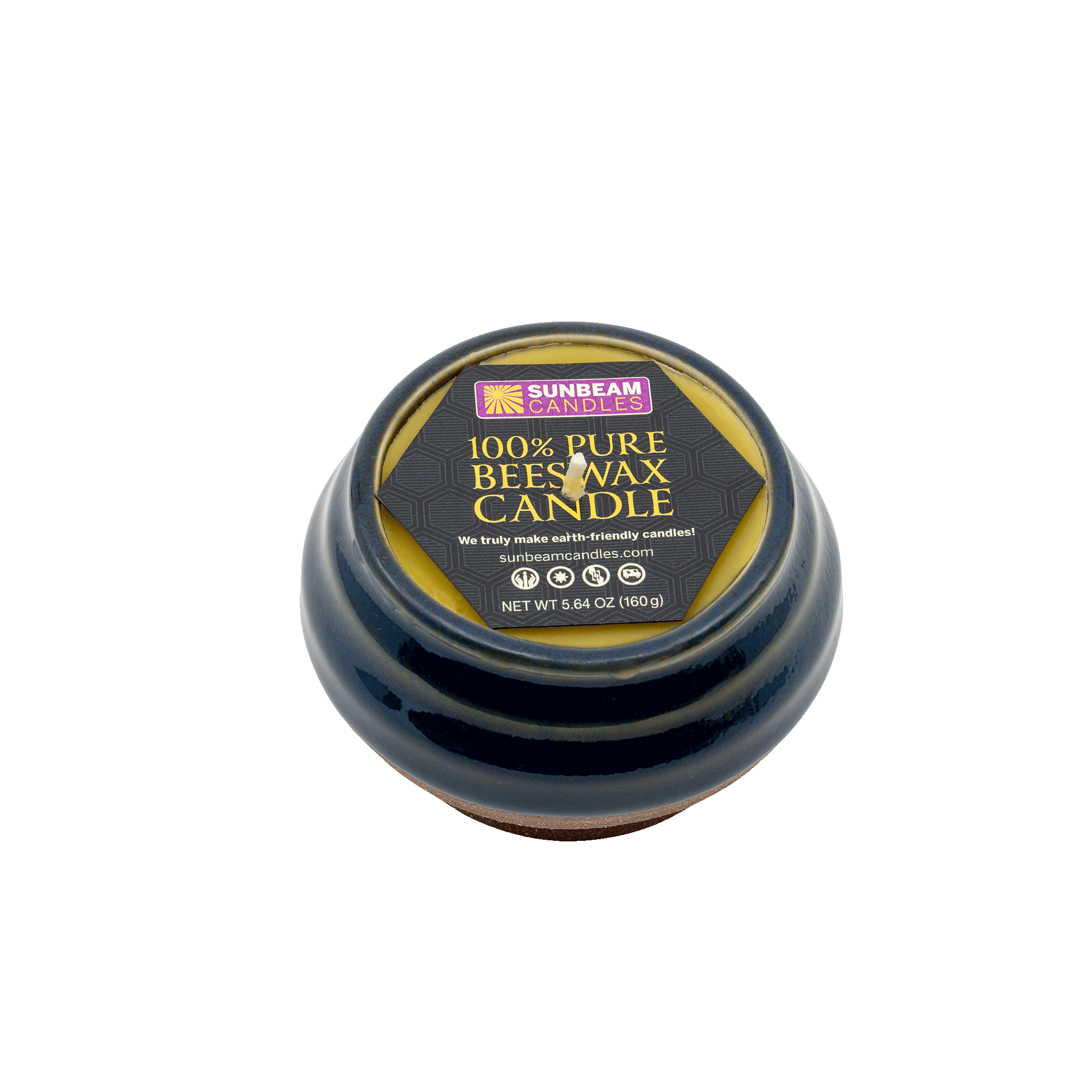 Gold-Yellow-Natural-Handcrafted-non-toxic-Unscented-100%-Beeswax-Candle-emergency-highest-rated-long-burning-unique-trending-home-gifts-ceramic-vessel-blue