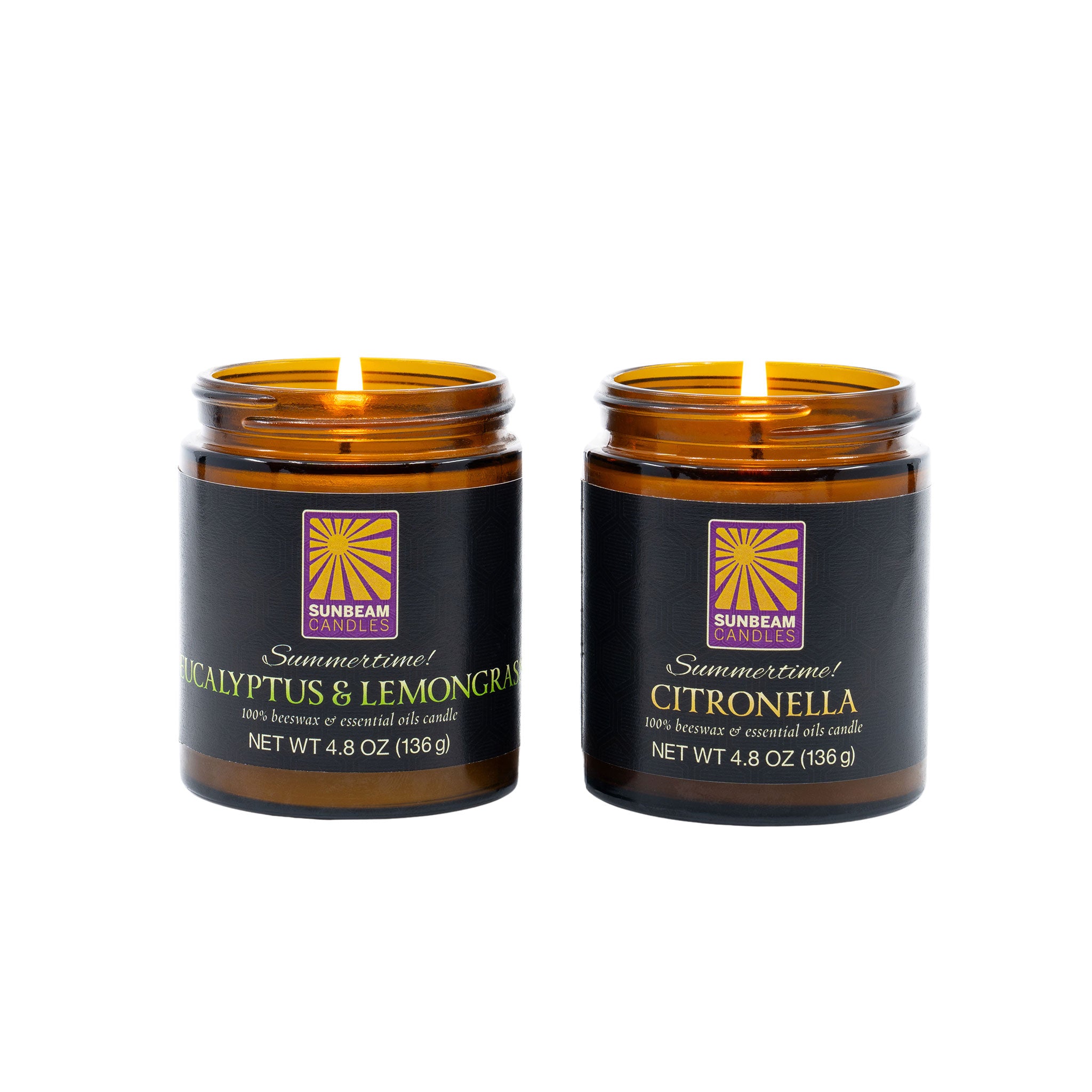 Natural-Handcrafted-non-toxic-Scented-essential-oils-aromatherapy-100%-Beeswax-Candle-emergency-highest-rated-long-burning-unique-trending-home-gifts-amber-glass-jar-container-eucalyptus-lemongrass-anti-bug-bug-repellant-summertime!-citronella