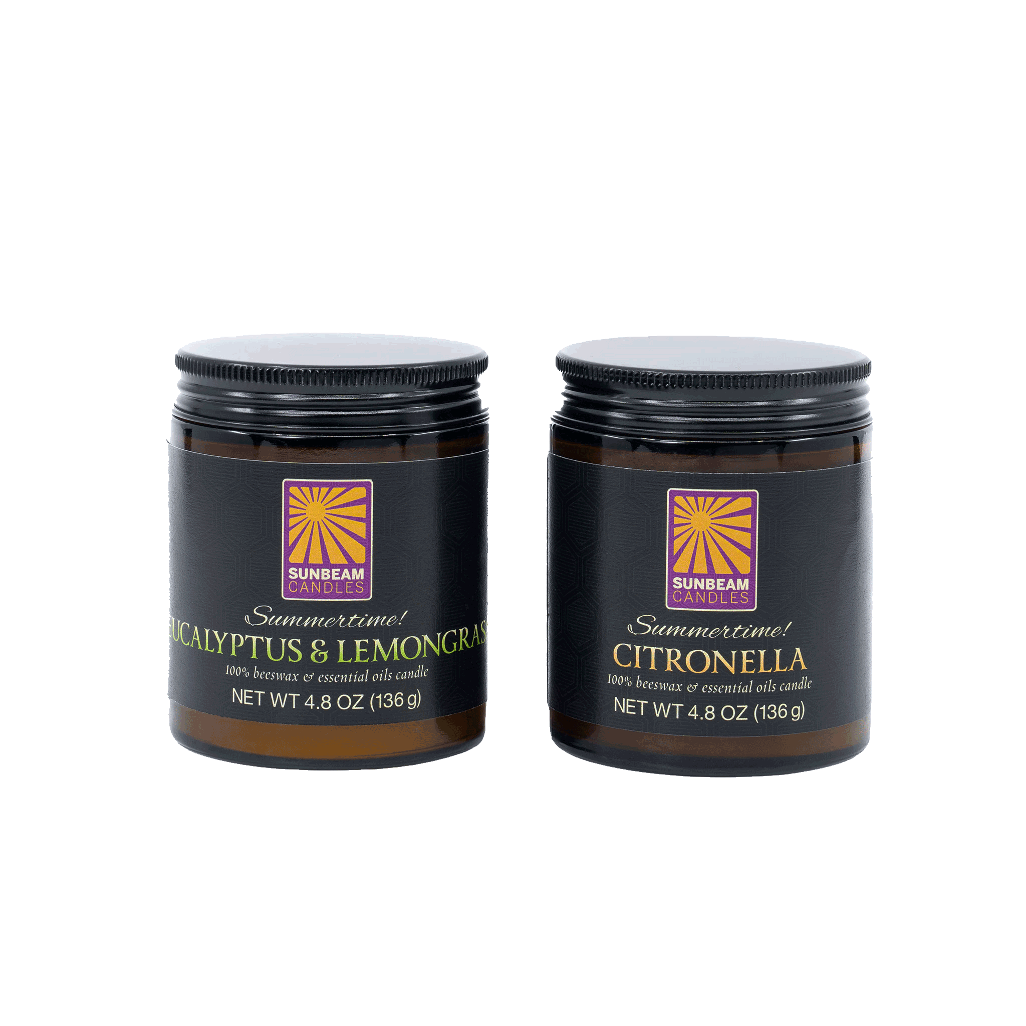 Natural-Handcrafted-non-toxic-Scented-essential-oils-aromatherapy-100%-Beeswax-Candle-emergency-highest-rated-long-burning-unique-trending-home-gifts-amber-glass-jar-container-eucalyptus-lemongrass-anti-bug-bug-repellant-summertime!-citronella