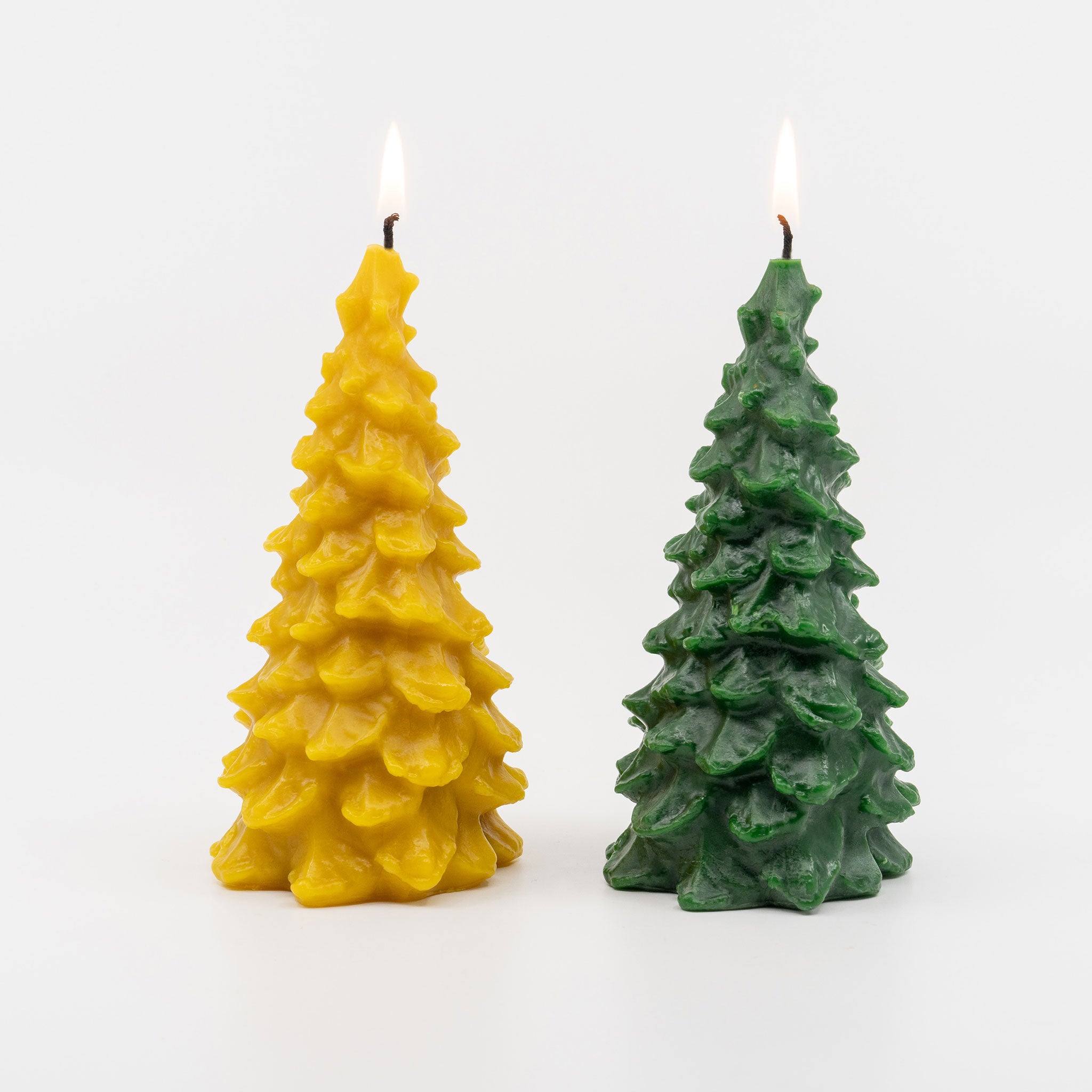 Natural-green-Handcrafted-non-toxic-Unscented-100_-Beeswax-Candle-emergency-highest-rated-long-burning-carved-sculpted-evergreen-tree-christmas-unique-trending-home-gifts-golden-yellow