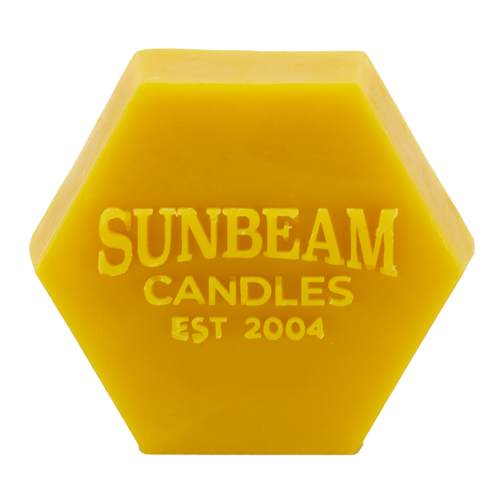 Hexagonal Bulk Beeswax Block with Sunbeam Candles logo
