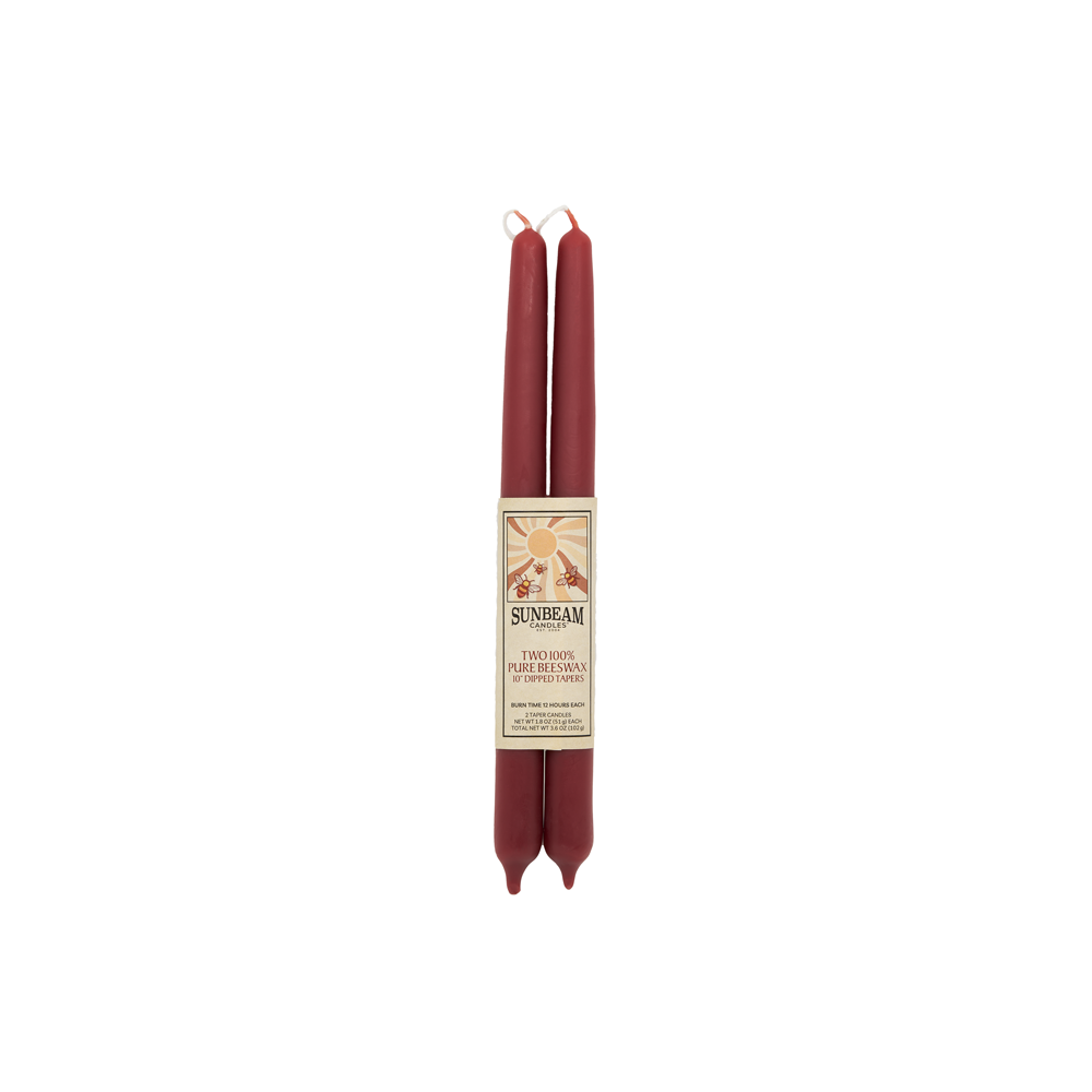 10" Dipped Tapers - Wick-Tied Wrapped Pairs (6 pairs/case)