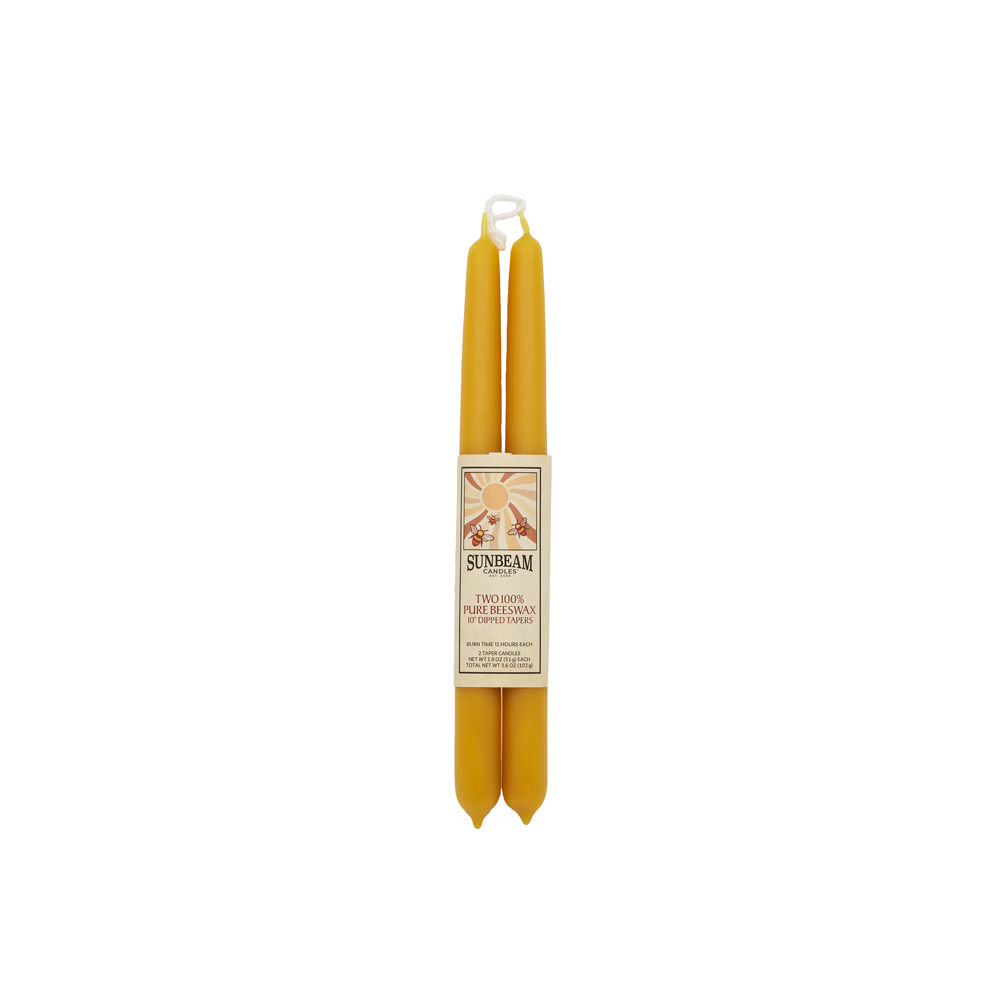 10" Dipped Tapers - Wick-Tied Wrapped Pairs (6 pairs/case)