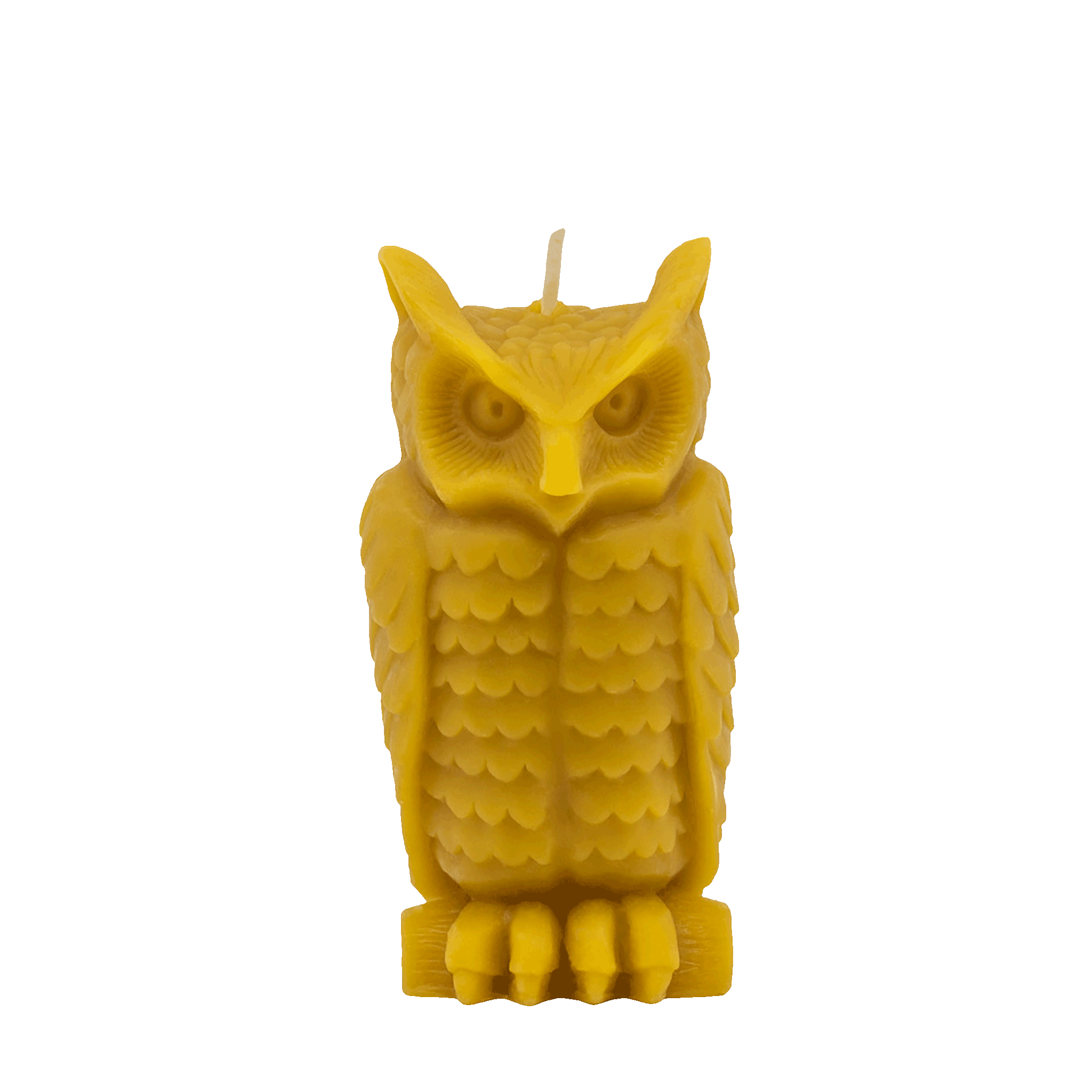 Gold-Yellow-Natural-Handcrafted-non-toxic-Unscented-100%-Beeswax-Candle-emergency-highest-rated-long-burning-carved-sculpted-owl-halloween-fall-unique-trending-home-gifts-spooky