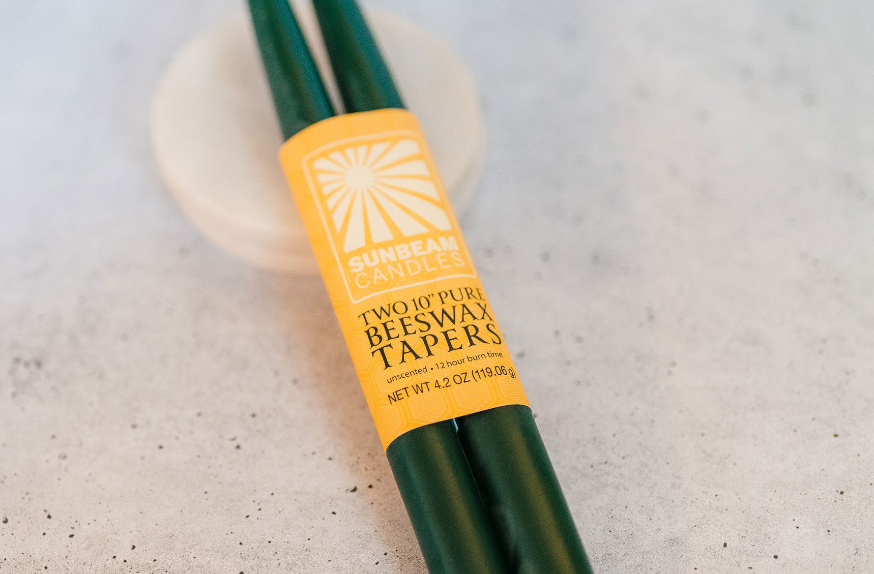 Green pair of tapers lifestyle