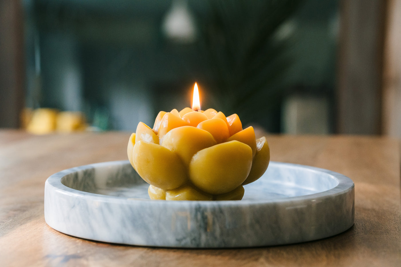 Beeswax Lotus Flower Candle 