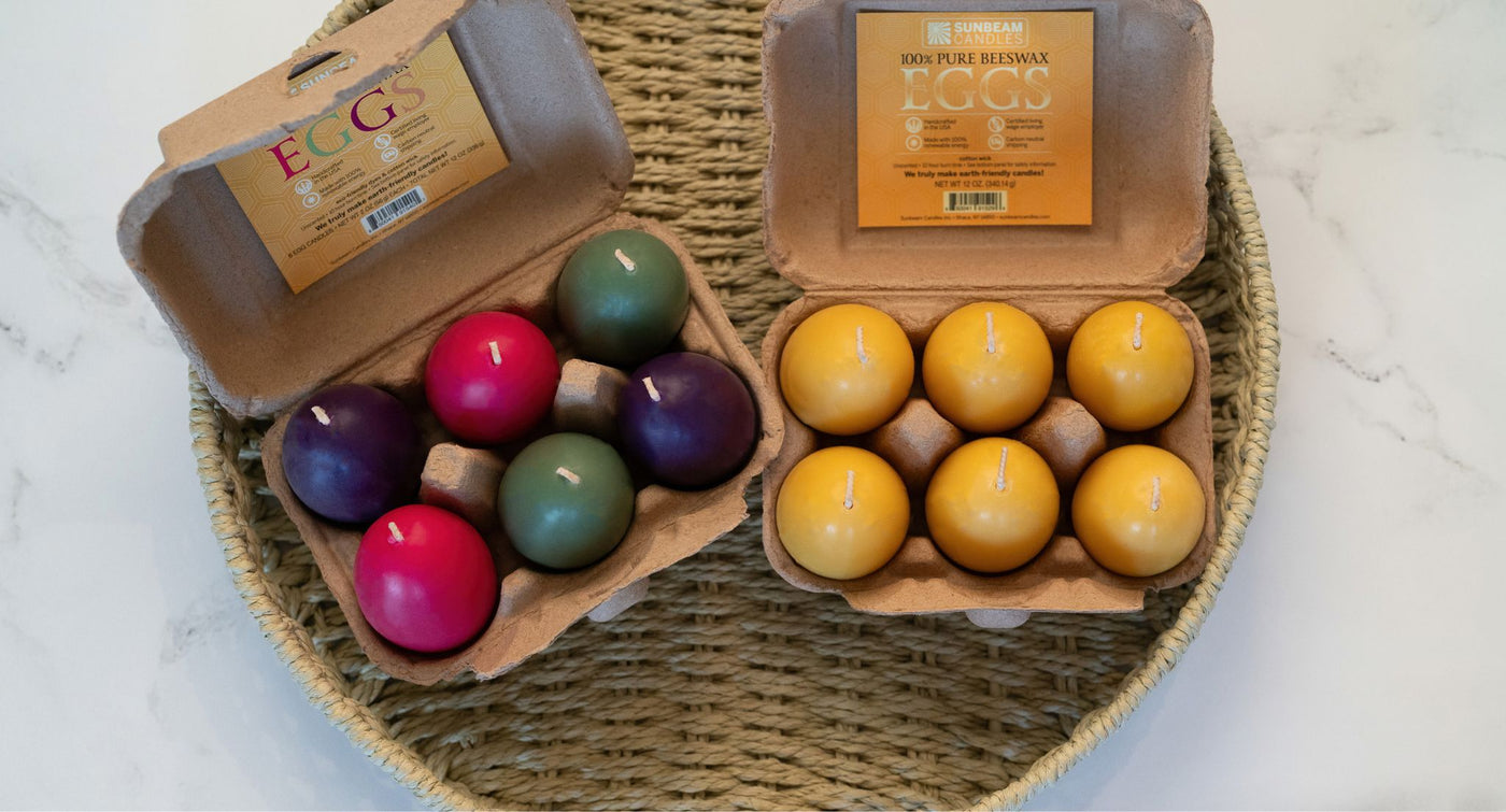 Beeswax Mini Eggs Natural & Assorted