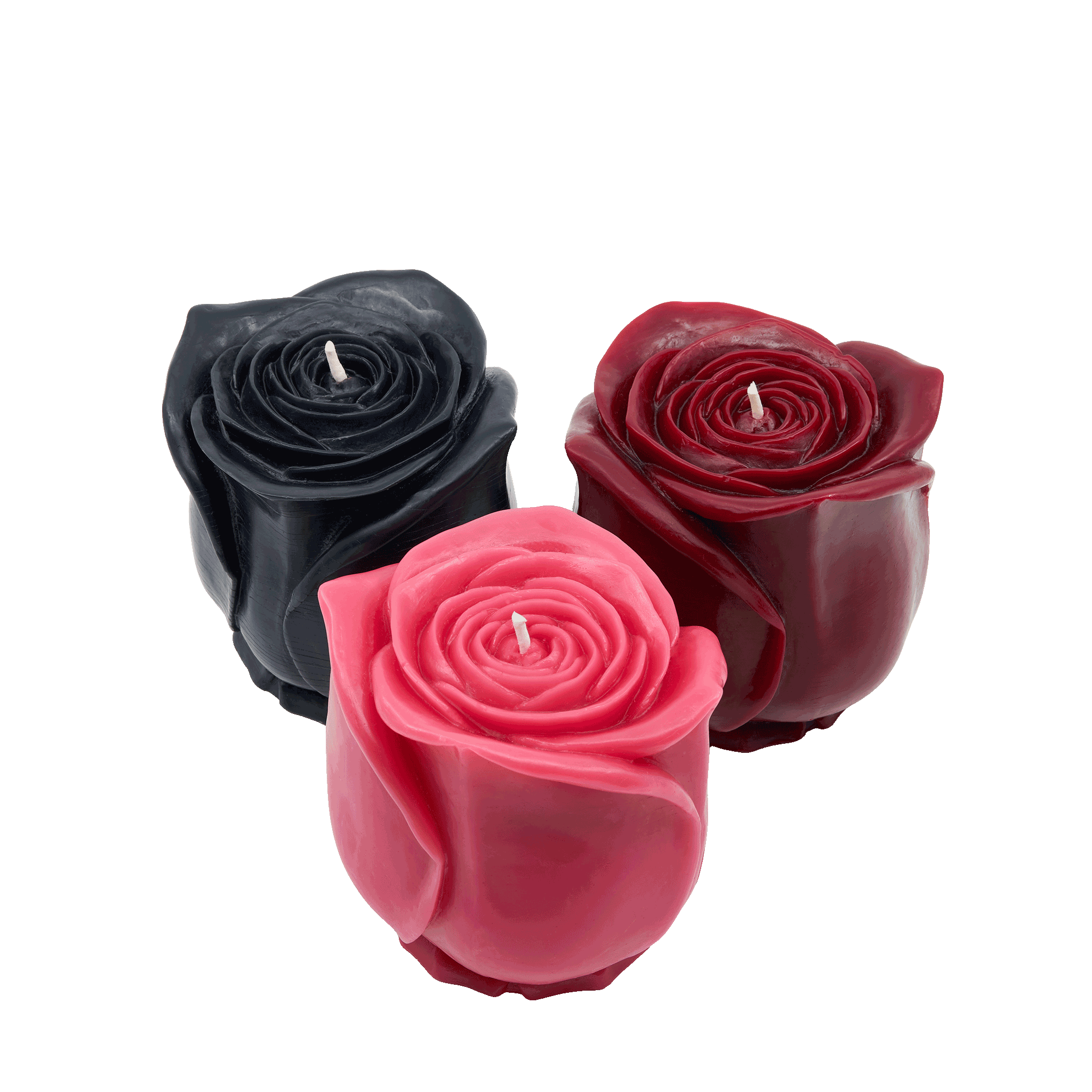 Natural-Handcrafted-100%-Beeswax-Candle-non-toxic-emergency-highest-rated-long-burning-Unscented-Large-Red-carved-Rose-Sculpted-Candle-Valentines-unique-trending-home-gifts-grande-flower-love-pink-black