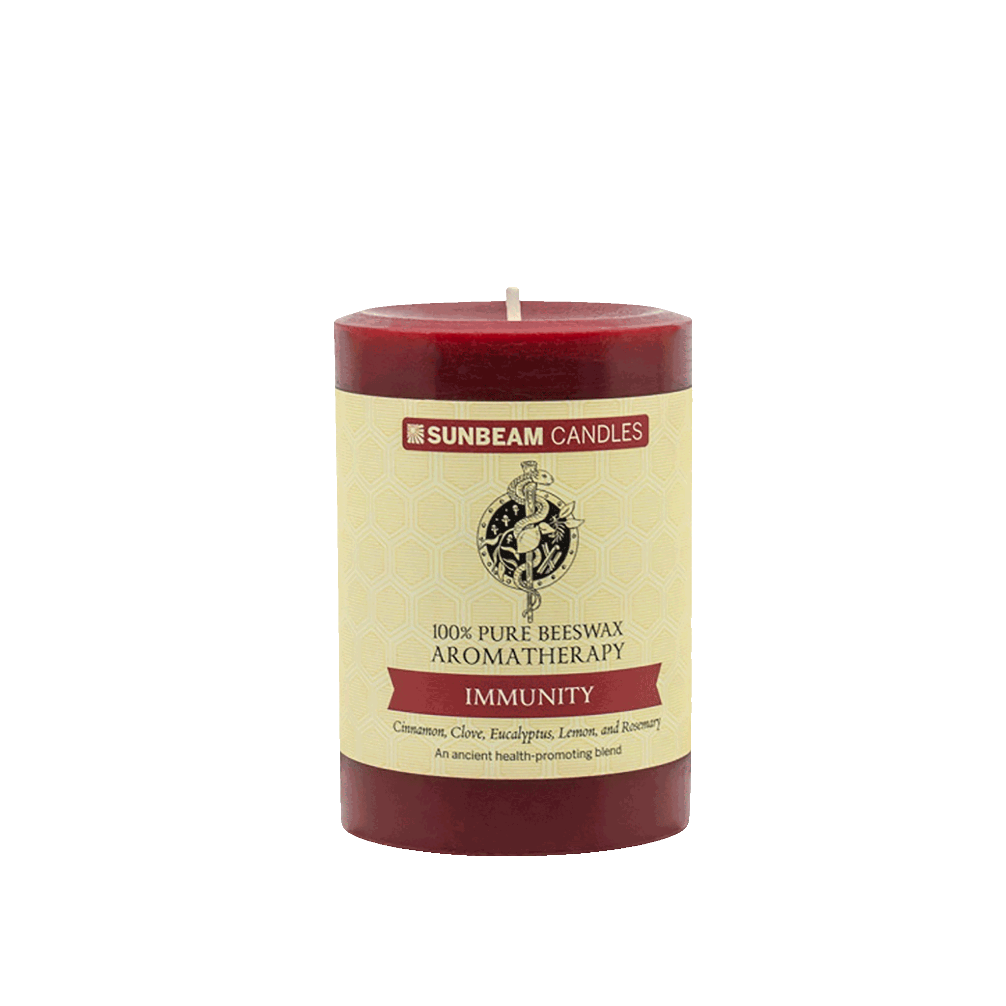 Natural-Handcrafted-non-toxic-Scented-essential-oils-aromatherapy-100%-Beeswax-Candle-emergency-highest-rated-long-burning-unique-trending-home-gifts-immunity-thieves-oil-Cinnamon-Clove-eucalyptus-lemon-rosemary-dark-red-pillar