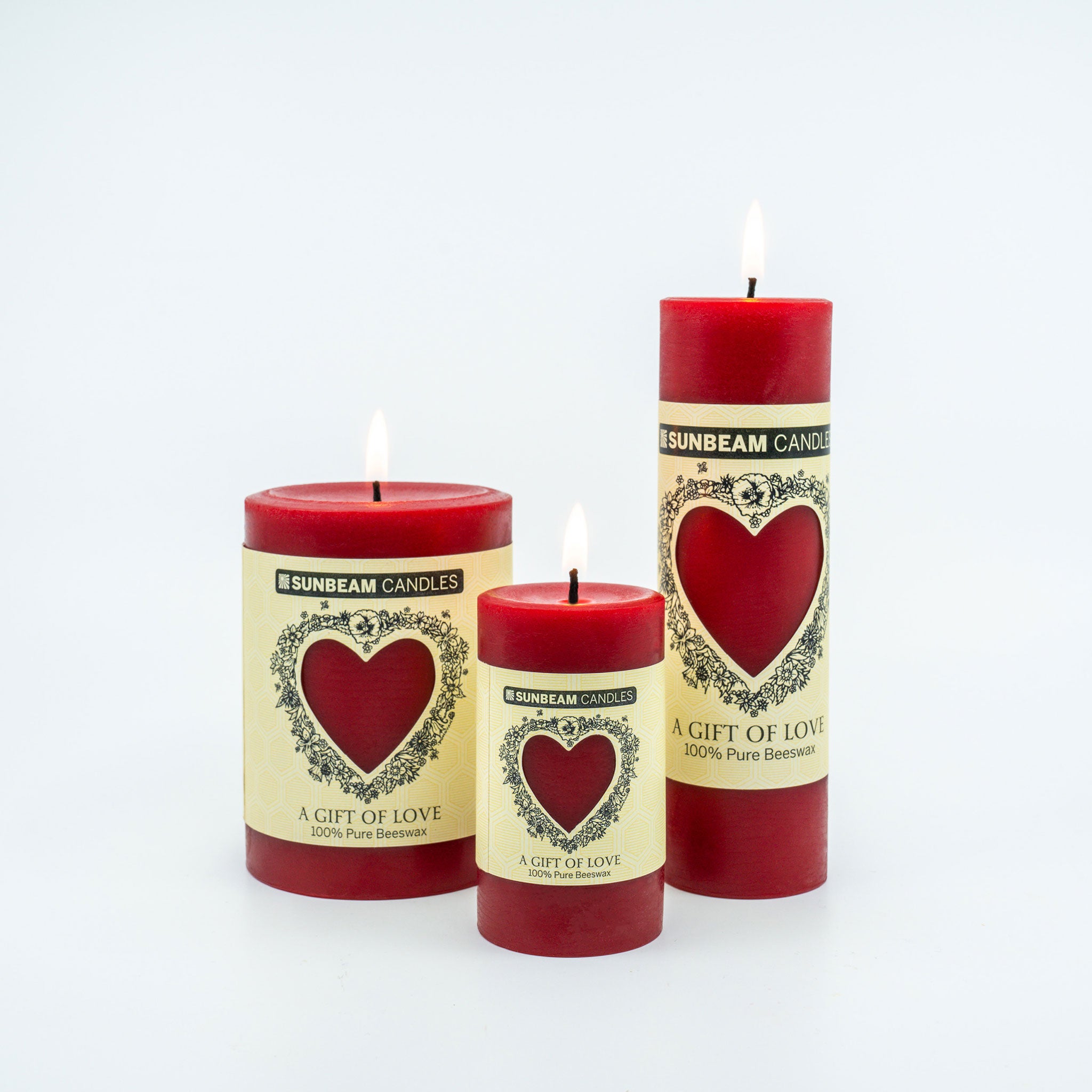 Gift of Love Beeswax Pillar Candles | Perfect Gift for Someone
