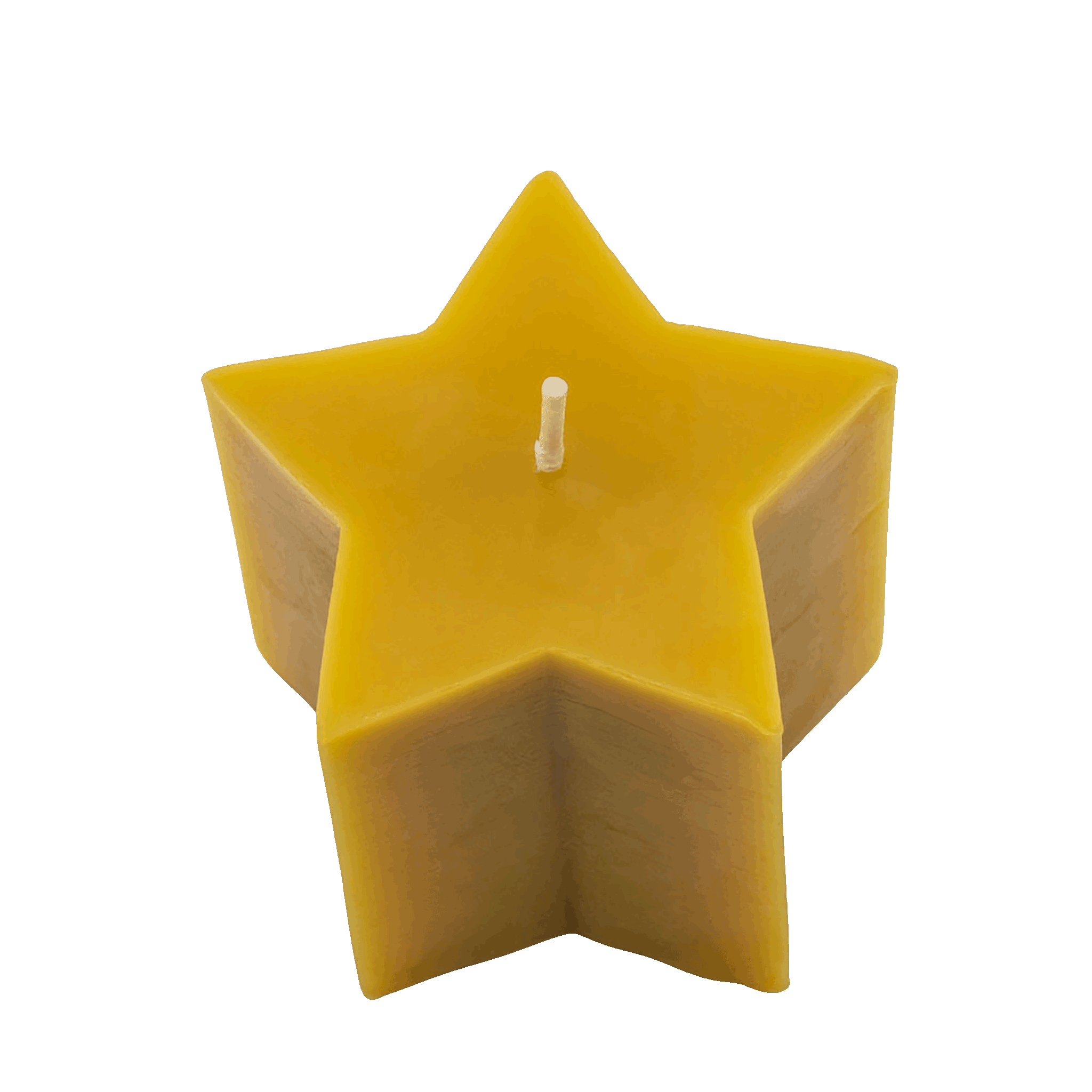 Natural beeswax 5-pointed star sculpted candle