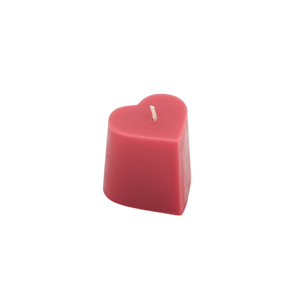 Sunbeam Candles Pure Beeswax Small Pink heart-shaped candle on a white background