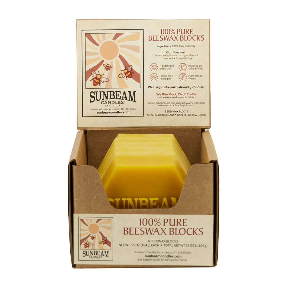 6.5 oz. Bulk Beeswax Blocks (6-ct case)