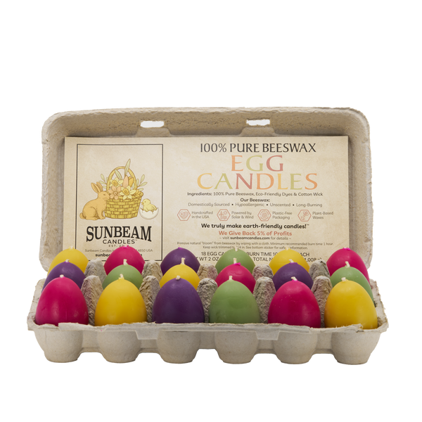 Mini Egg Beeswax Candles | Life-Size, Assorted Colors in Egg