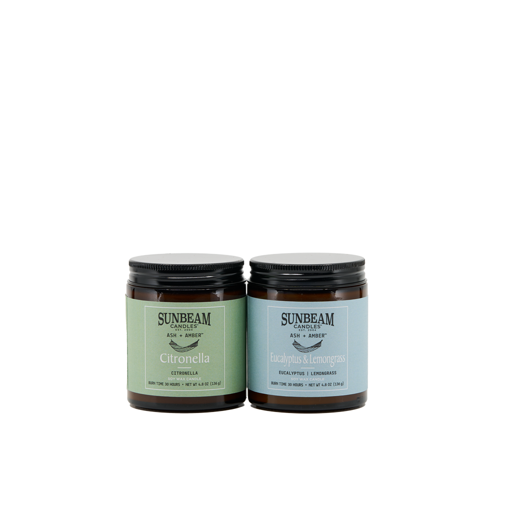 Ash + Amber – Summer Blends: Citronella & Eucalyptus Lemongrass (4 jars/case)