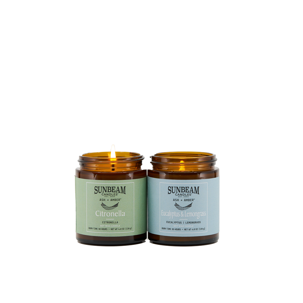 Ash + Amber – Summer Blends: Citronella & Eucalyptus Lemongrass (4 jars/case)