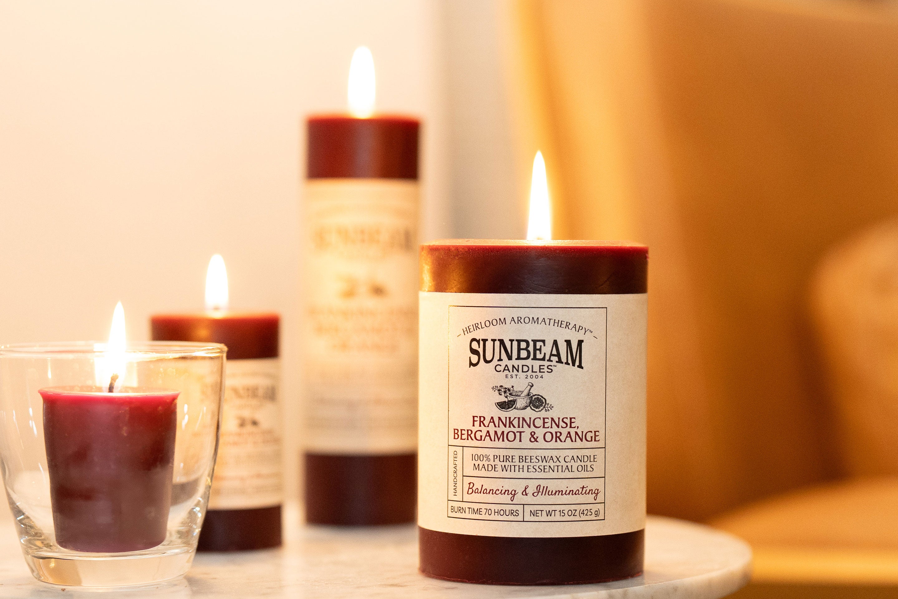 Frankincense  Bergamot & Orange | Heirloom Aromatherapy Pillars